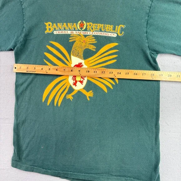 Vintage Banana Republic Shirt Mens Large Green Travel Safari Single Stitch * - Picture 7 of 15